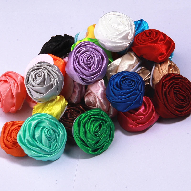 10Pcs 3,5 cm Künstliche 3D Stoff Rose Blume Für Haarnadel Haar Klaue Brosche Zubehör Schuhe Kleid Kleidung dame Hals dekoration