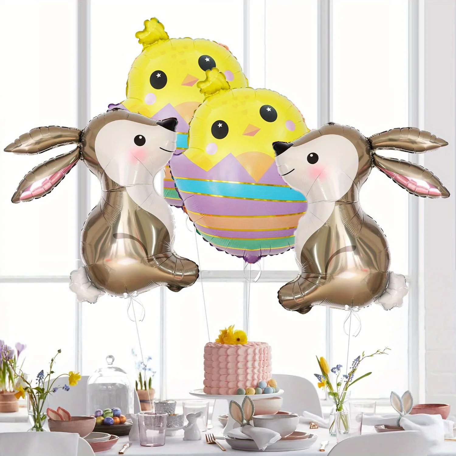 Cartoon Shell Küken und Hase Osterballon 32 Zoll 4 Stück Ballon Set Hase Ballon Osterdekoration Hase Geburtstagsdekoration Image