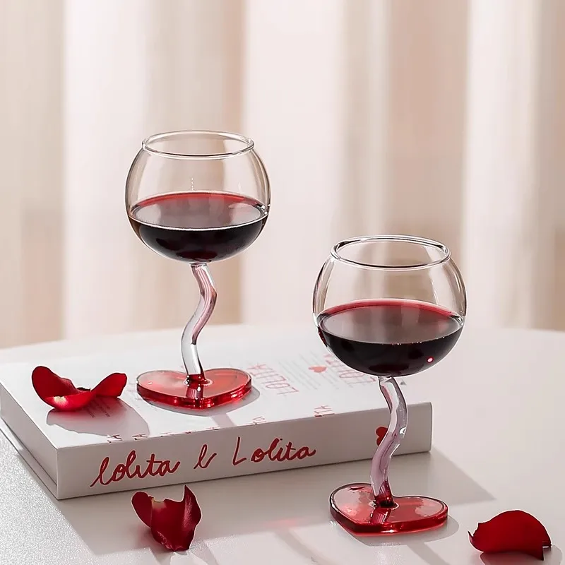 Liebe Rotwein Glas Tasse Hohe Borosilikatglas 300 ml Herz Champagner Wein Gläser Party Becher Drink Valentinstag Geschenke Image