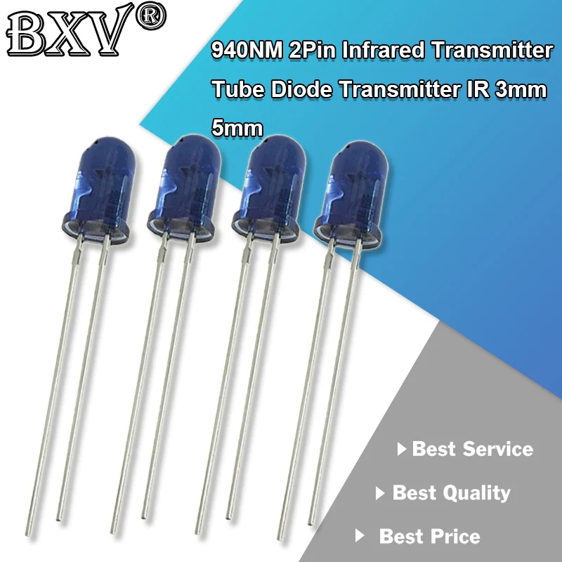 10 Stück 940nm 2pin tsal4400 tsal6100 tsal6200 tsal6400 Infrarot-Emissions röhren dioden emitter ir 3mm 5mm 4400 6100 6200 6400 Image