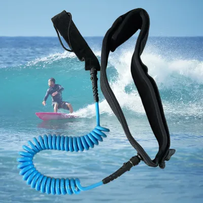 Coiled Leash Maximum Tensile Length Up To 10 Feet Surfboard Waist Rope Adjustable Coiled Surfing
