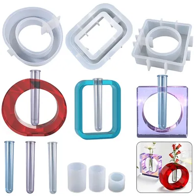 Wall Hanging Acrylic Test Tube Planter Silicone Vase Holder Mold Suitable for Hydroponic Succulents