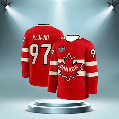2025 New Men's Long Sleeves Arrival Red Canadian Hockey McDAVID No. 97 Hockey Jersey Hockey Jersey
