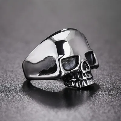 Punk High Polish Stainless Steel Pirate Skull Ring For Men Women Gothic Vintage Skull Rings Fashion