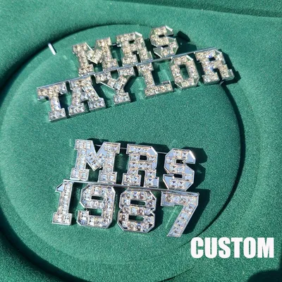 Grandbling Unique Name Brooch Crystal Customized Word Pins Handmade Custom Word Jewelry Wedding Party Badges