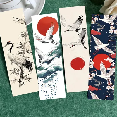 30Pcs Aesthetic Bookmark Colorful Vintage Cranes Bookmarks Reading Pages Books Marking School