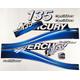 Set adesivi per MERCURY 135 Two Stroke SaltWater, Opti Max per calandra superiore 883013T colore blu Kit adesivo in vinile Mercury 135 HP Fatto a mano