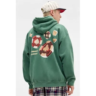 UO Green Player Hoodie - Green 2XS at Urban Outfitters