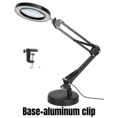 TEMU 1pc10x Desk Lamp Magnifying Glass With Adjustable Brightness And Flexible Rocker Arm, Suitable For Reading, Beauty, Sewing, And Jewelry Making