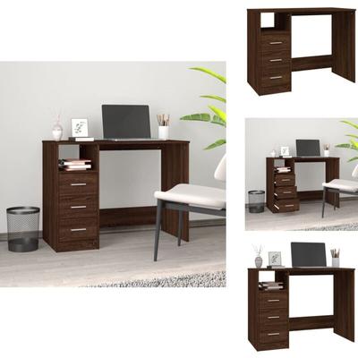 Vidaxl - Schreibtisch mit Schubladen Braun Eichen-Optik 102x50x76 cm - Bürostuhl - Schreibtisch Image