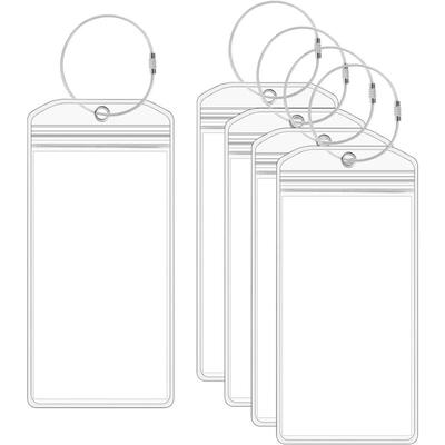 Sollbry - Set mit 5 Kofferanhängern, transparente Kofferanhänger, Reisekofferanhänger, Image