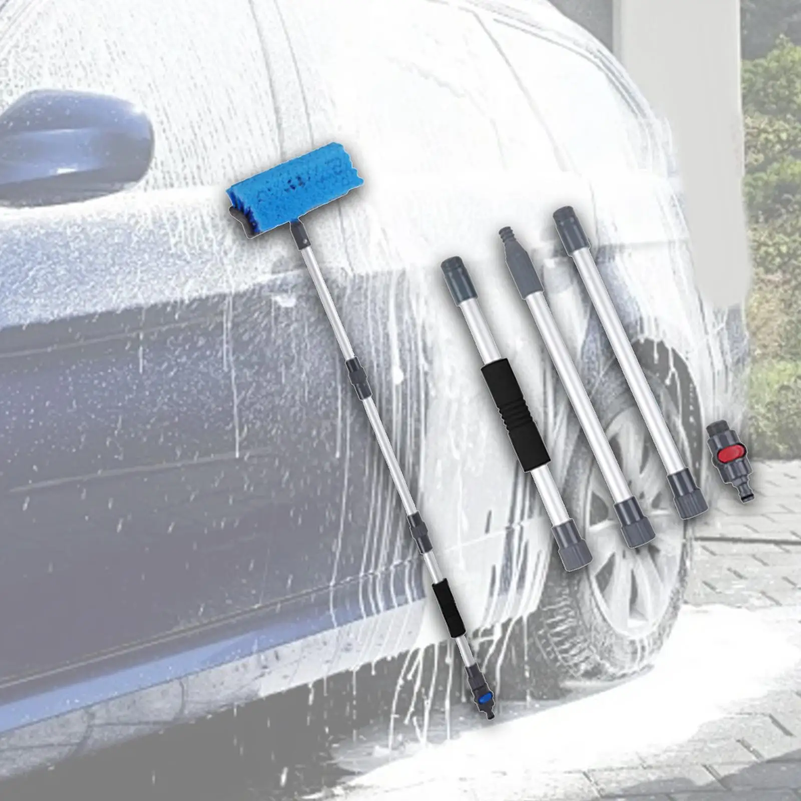 51 "Auto wasch bürste mit langem Griff Auto LKW Boot Solar panel Reinigung Mop Geländewagen Boden bürste Teleskop bürste Kit Auto wasch bürste Image