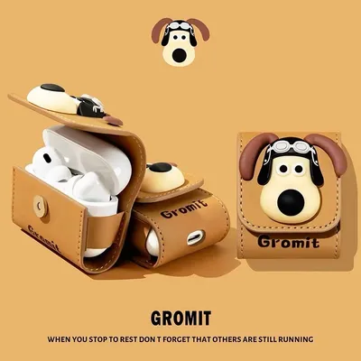 Süße Gromit Airpods 4 Schutzhülle Leder weiche Airpods Pro 2 Hülle Airpods 3 Schutzhülle Airpods 2 Image