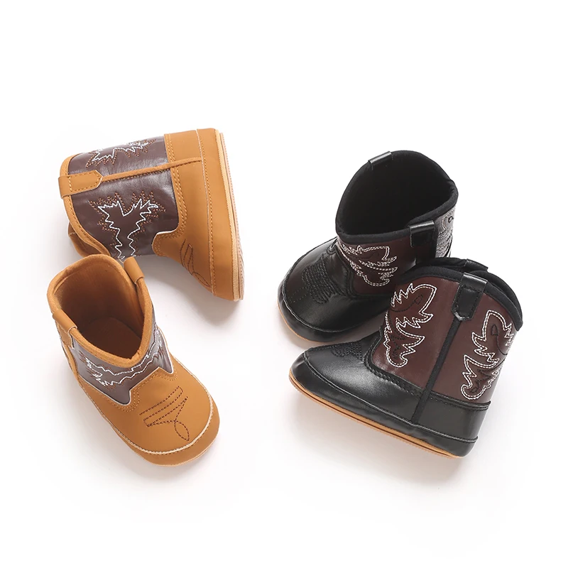 0-18M Modische und beliebte Babyschuhe Western-Denim-Zwischensohle Stiefel Herbst und Winter warme und rutschfeste Schuhe
