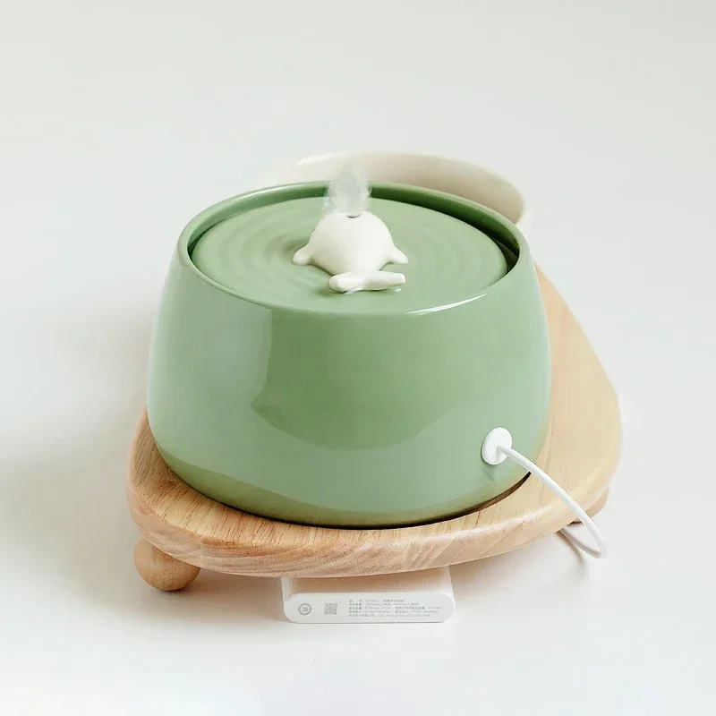 1,3 l Keramik-Wasserbrunnen für Katzen, USB-Aufladung, Haustier-Wasserspender, Hunde, automatischer Zirkulationsfiltrations-Wasserspender