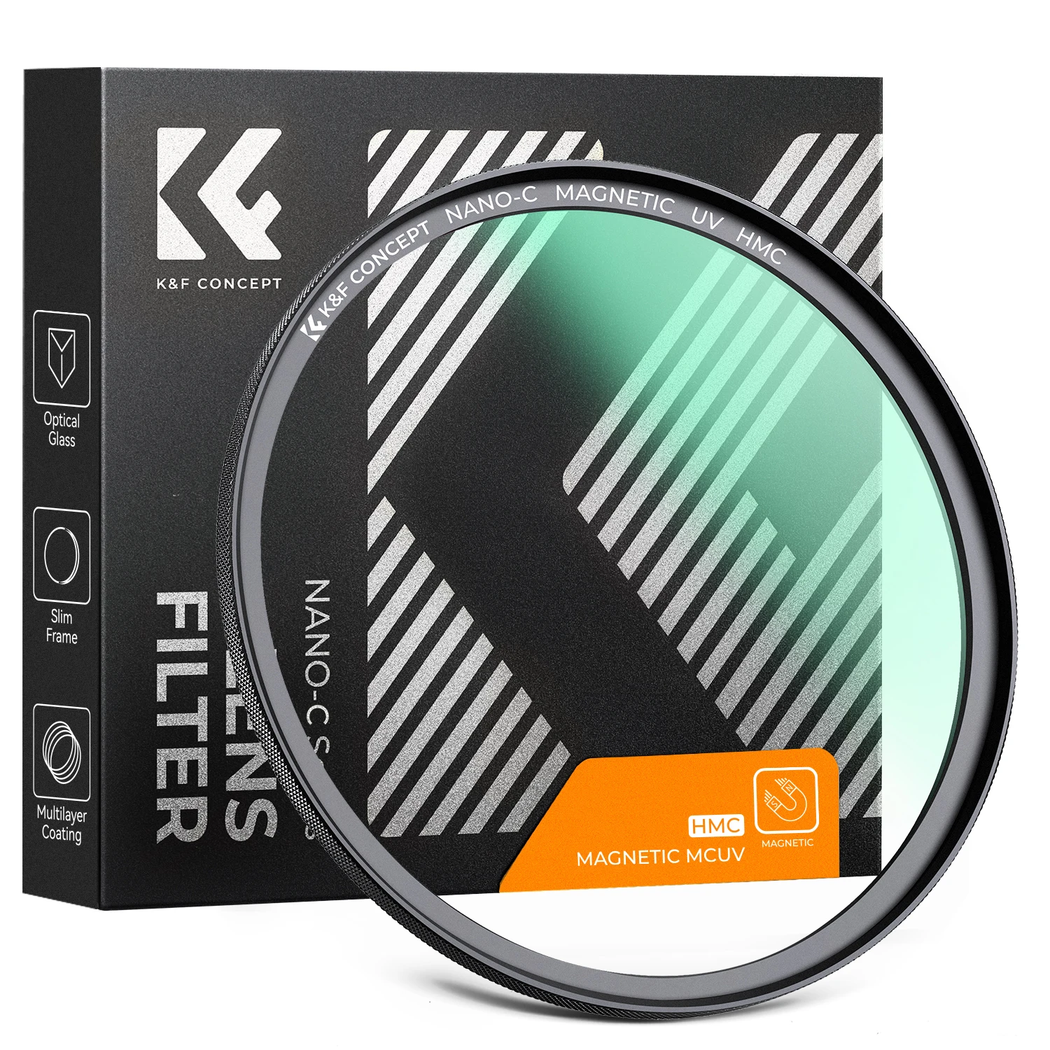 K&F Concept Nano-C magnetischer UV-Filter 49 mm 52 mm 55 mm 58 mm 62 mm 67 mm 72 mm 77 mm 82 mm 18-lagige wasser- und staubdichte Beschichtungen Image