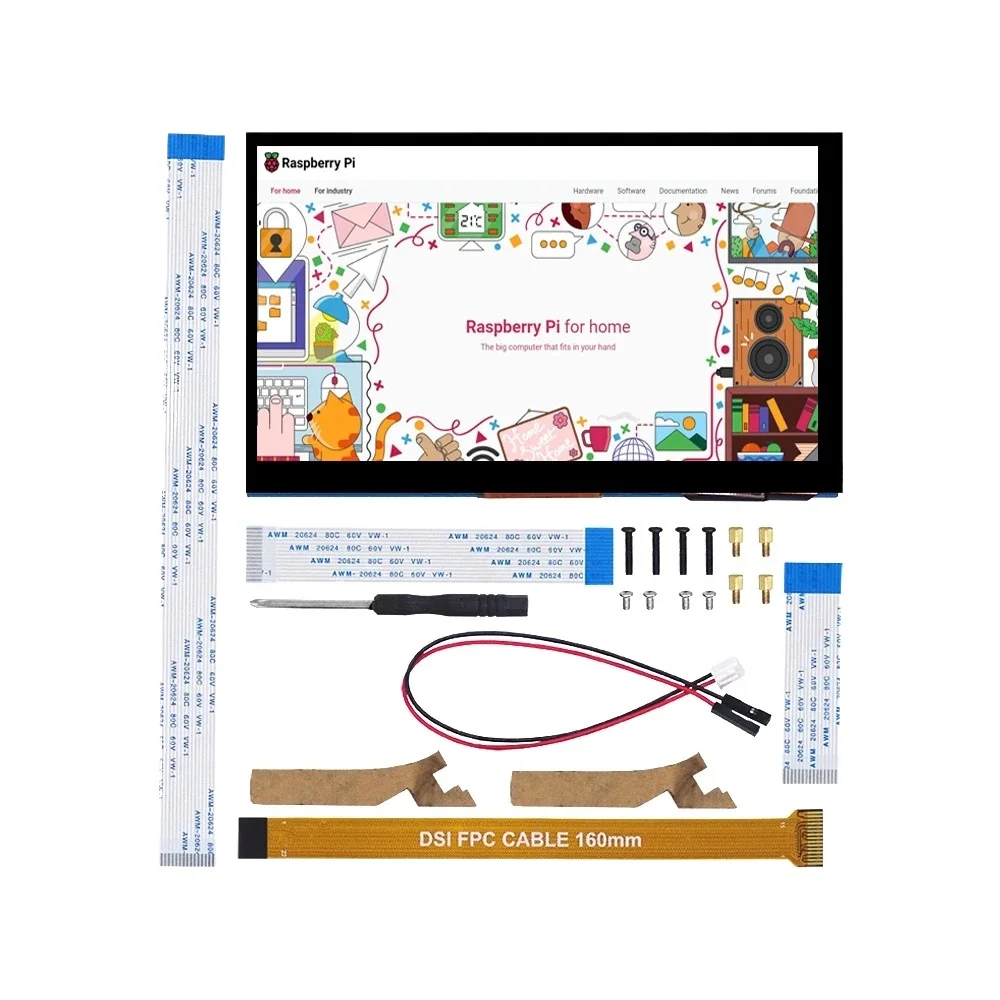 7 Zoll 800 * 480 MIPI IPS TFT DSI Multi-Touch kapazitives Touch Panel LCD Modul Display Monitor Bildschirm für Raspberry Pi Image