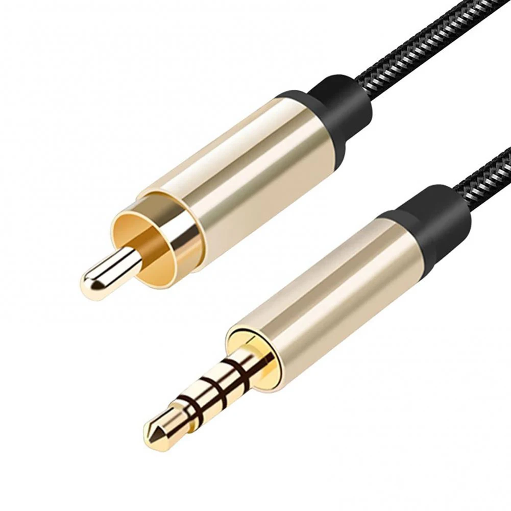 Stecker auf Stecker Audiokabel 3,5 mm Klinke RCA auf RCA Stecker Koaxialkabel vergoldet Stereo HiFi Heimkino für HDTV Subwoofer Image