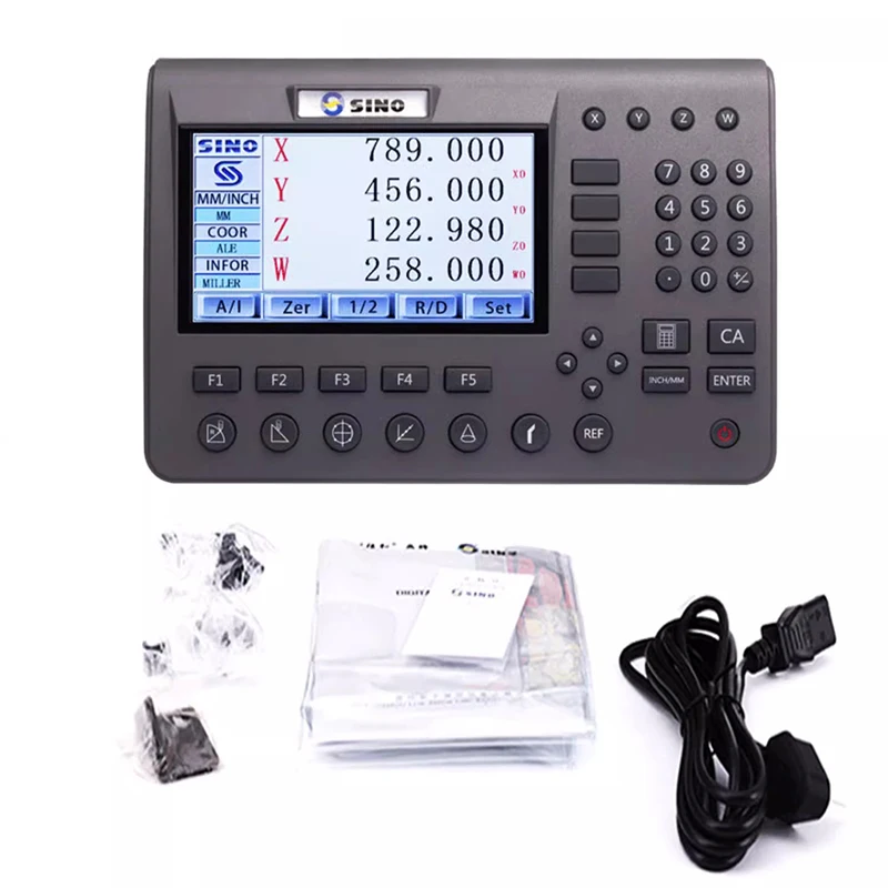SINO 4-Achsen-DRO-LCD-Digitalanzeige, 0,005 mm Linearskala, Gitterglas-Encoder-Lineal für Fräsdrehmaschine SDS200 Image