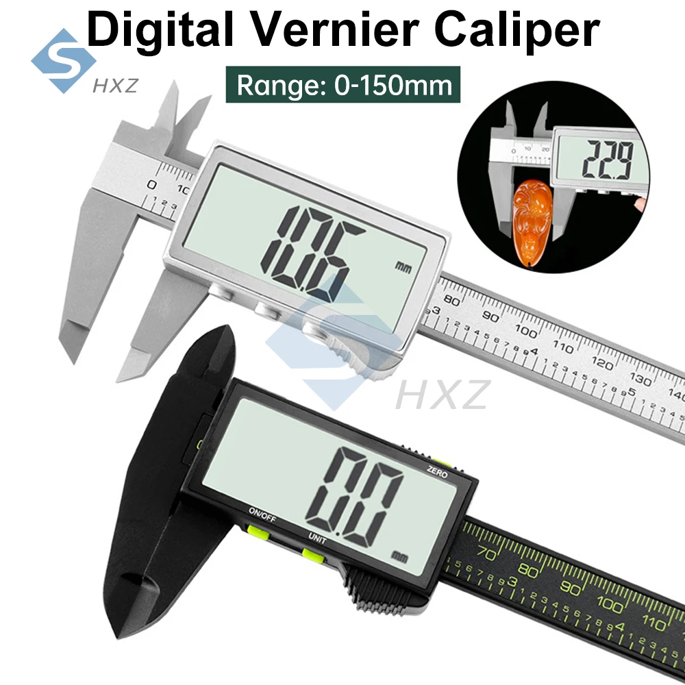 150 mm elektronischer digitaler Messschieber, Kaliber, Messung, tragbare Messwerkzeuge, metrisches/impernisches Mikrometer, Messschieber, Schreiner Image