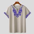 Per uomo Stampa bandana Maglietta Manica Corta maglietta Stampa 3D Scollo a V Camicia Designer Boho Vacanza Quotidiano Rosa Cachi Estate Primavera Abbigliamento Normale S M L XL XXL XXXL