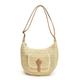 Borsa a tracolla da donna in paglia intrecciata fatta a mano e di grande capacità - borsa a tracolla bohémien con tasca frontale, borsa da spiaggia estiva, borsa da viaggio casual per vacanze, shopping e uso quotidiano