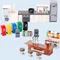 MOC City Street Figure Home Furniture Building Block Kitchen Scene Appliance Pet Trash Can Bar