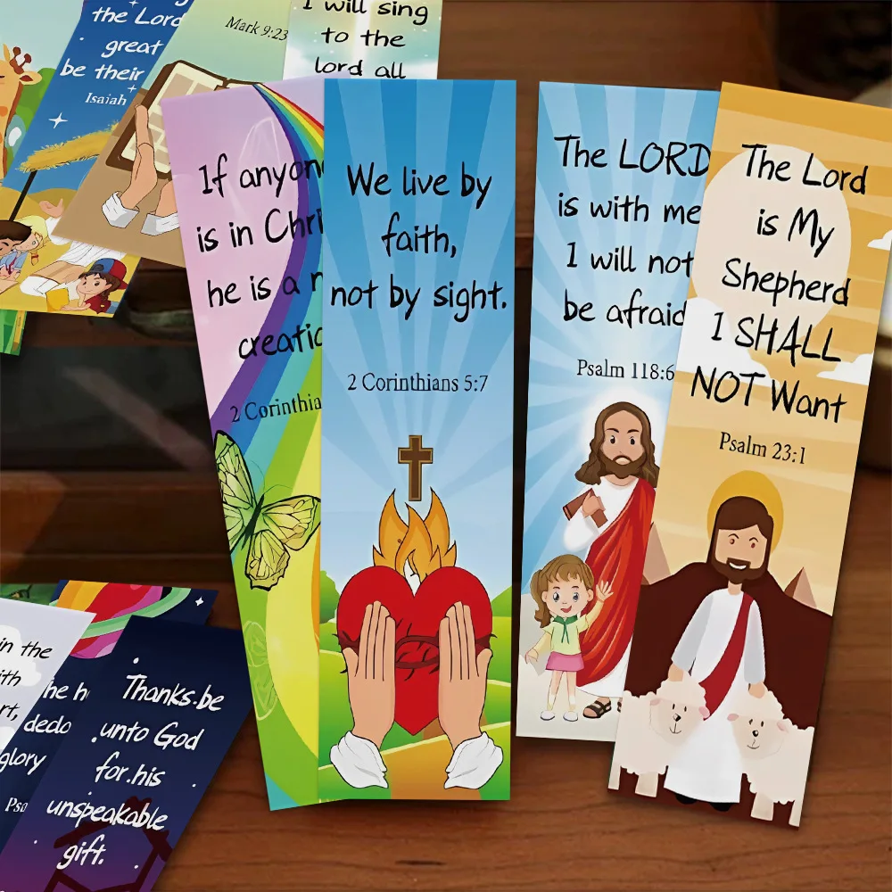 30Pcs Christian Bookmarks Church Bible Verse Bookmarks with Scripture Inspirational Spiritual Bible DIY Bookmarks