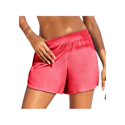 Plus Size Women's Baby French Terry Shorts Cover Up by Swimsuits For All in Coral Reef (Size 18/20)