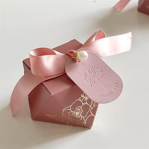 Gift Bags For Presents Gift Box Diamond Shape Paper Candy Boxes Chocolate Packaging Box Wedding Favors for Guests Baby Shower Birthday Party Party Bags For Kids Party(Pink 2,100 PCS)