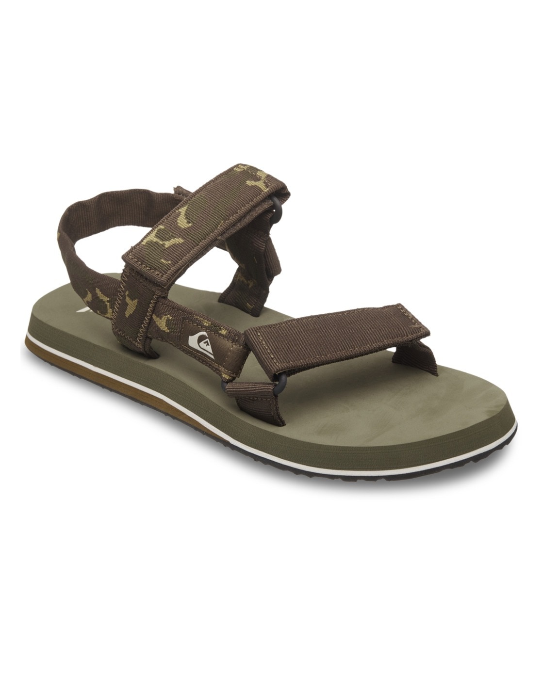 Sandale QUIKSILVER "Monkey Caged", Herren, Gr. 12(45), grün (camo), Obermaterial: Textil [Chemiefaser] / Außensohle: Gummi, Schuhe Sandale