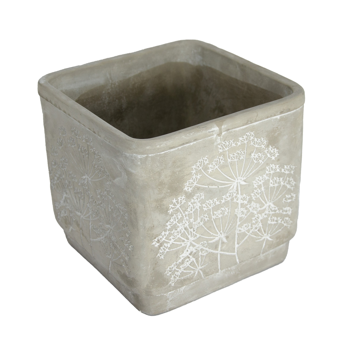 Goldbach Handgemachtes Pflanzgefäß aus Zement Grau 16 x 17 x 17 cm Image