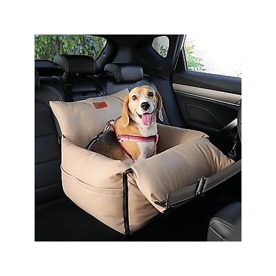 Pawseat Maxi Safety Pet Seat & Calming Dog Bed, Medium, Tan