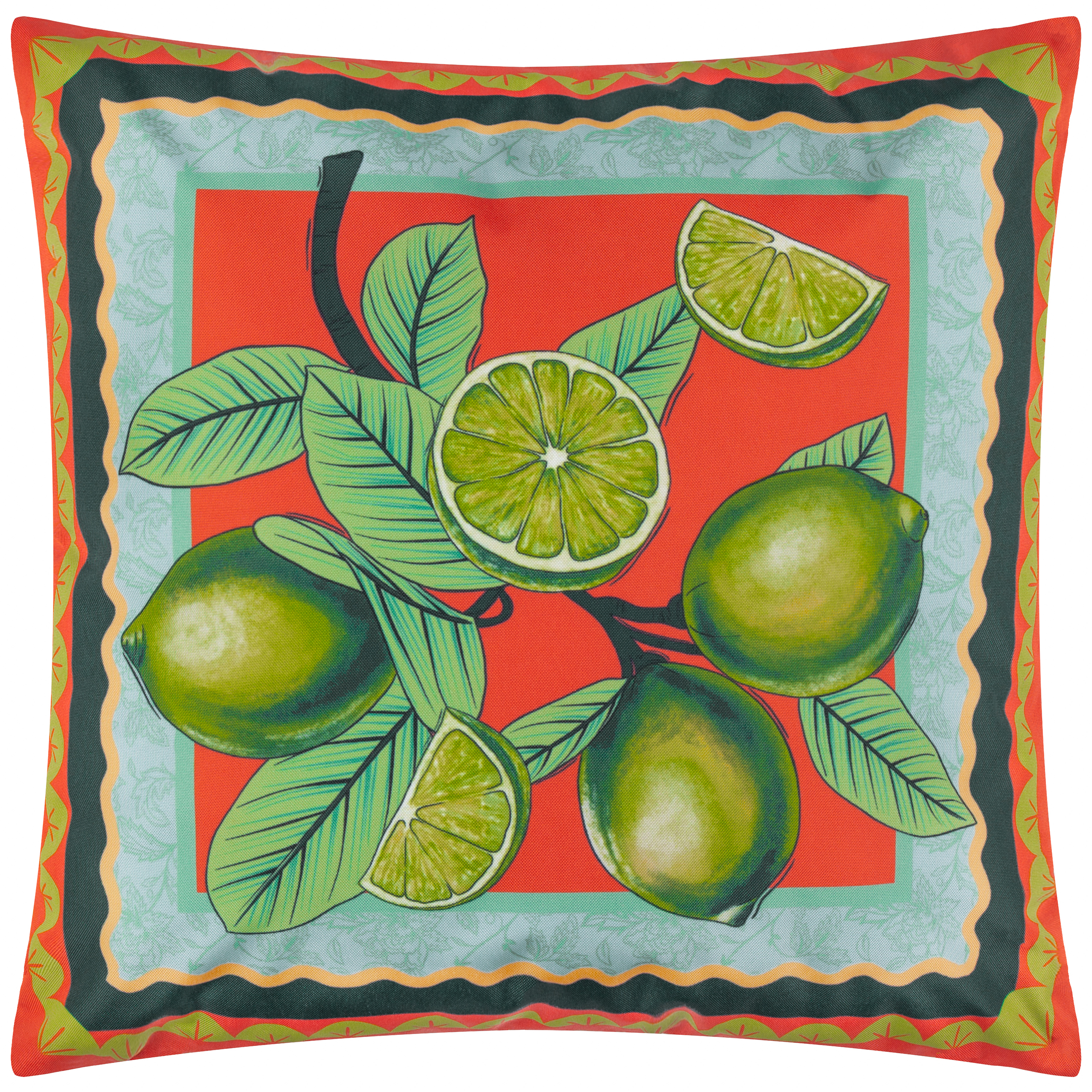 furn. Anemone Limes Printed Outdoor Filled Cushion - Multicolour - Size 45 cm x 45 cm | furn. Sale | Discount Designer Brands