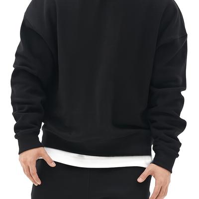 TEMU Men's Casual Trendy Solid Round Neck Sweatshirt