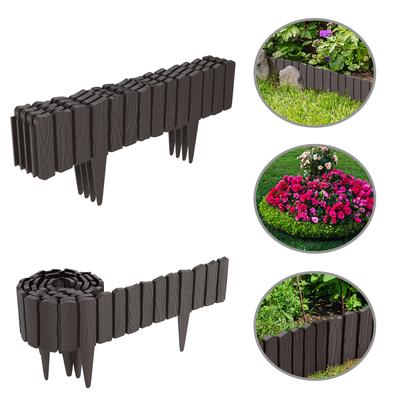 TEMU Polypropylene - Made Garden Fence With Wood Look: Perfect As Lawn Edging, Flower Bed Border, And Mowing Edge Image