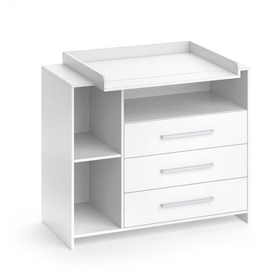 Vicco - Wickelkommode Oskar, Weiß, 113 x 100 cm mit 3 großen Schubladen Image