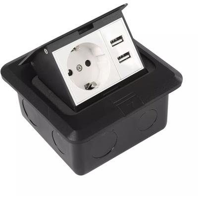 Gojoy - Bodensteckdose innen usb Einbausteckdose Küche, Bodeneinbausteckdose mit 2USB, Steckdose Image