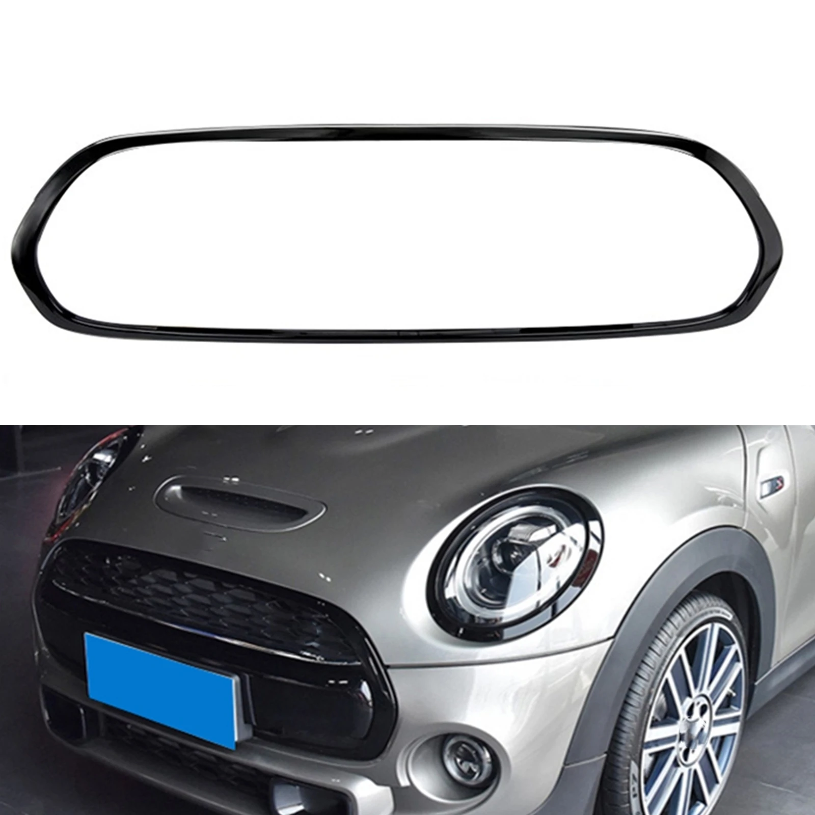 Auto Kühlergrill Grill Abdeckung Rahmen Trim Oberen Stoßstange Haube Mesh Lünette Für BMW Mini Cooper S F55 F56 F57 JCW 2014 2015 + Ersatz Image