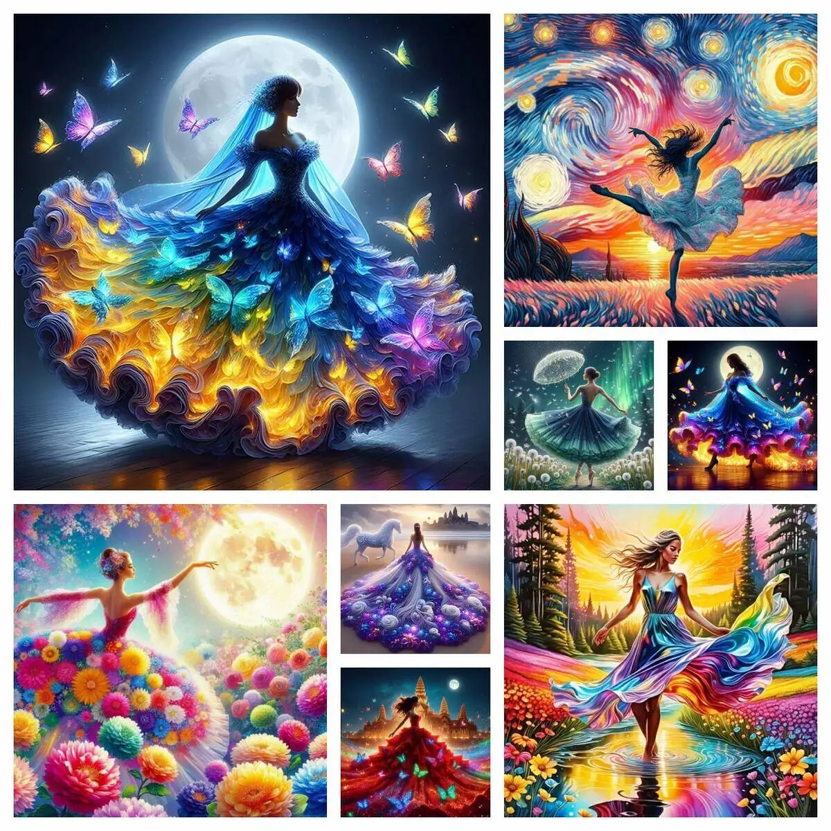 Diy Malen nach Zahlen Mädchen Porträt Tänzerin Malen auf Leinwand handgemalte Wanddekoration Image