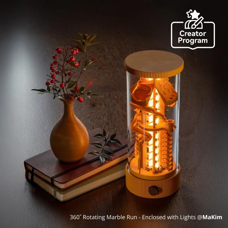 360 ̊ drehbarer Marmorlauf für BambuLab, geschlossen mit Lichtern für Maker World Creator Program ZH057 Image