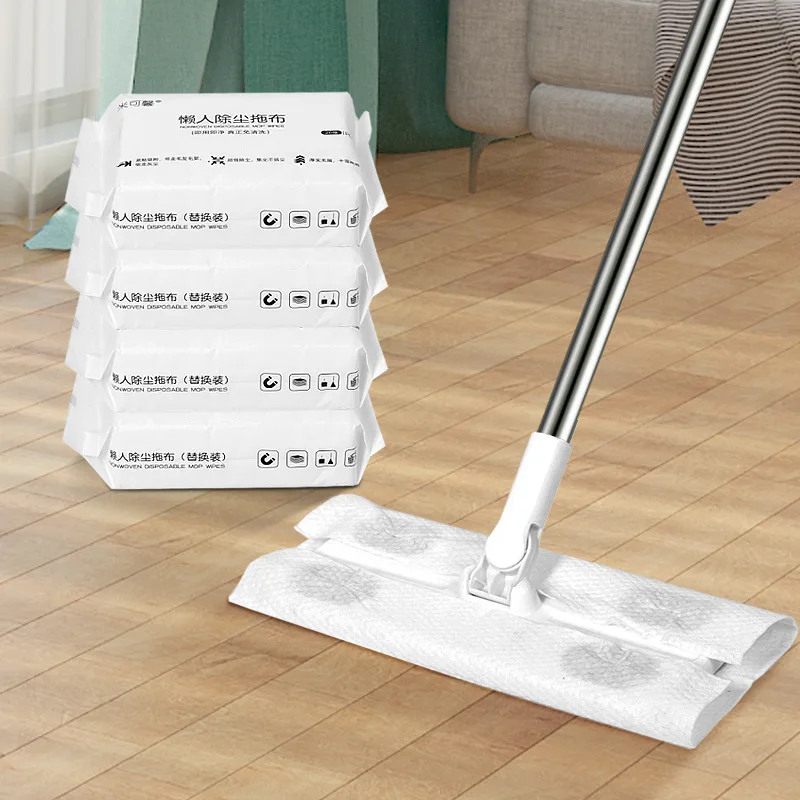 1-teiliges elektrostatisches Staubpapier für den Haushalt, freihändiges Nass- und Trockenmopptuch, Tierhaar-Adsorptions-Bodenreinigungsblatt Image