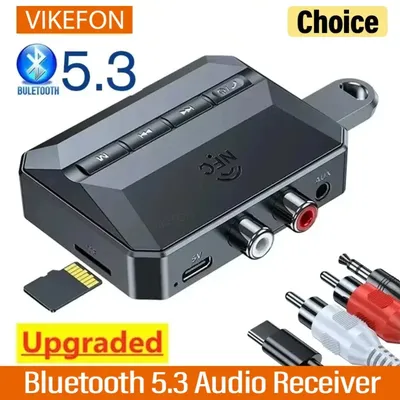 Bluetooth 5,3 Audio Receiver 3,5mm AUX RCA USB TF HIFI Stereo Musik NFC Wireless Adapter Mit Mikrofon Für Car Kit lautsprecher Verstärker Image