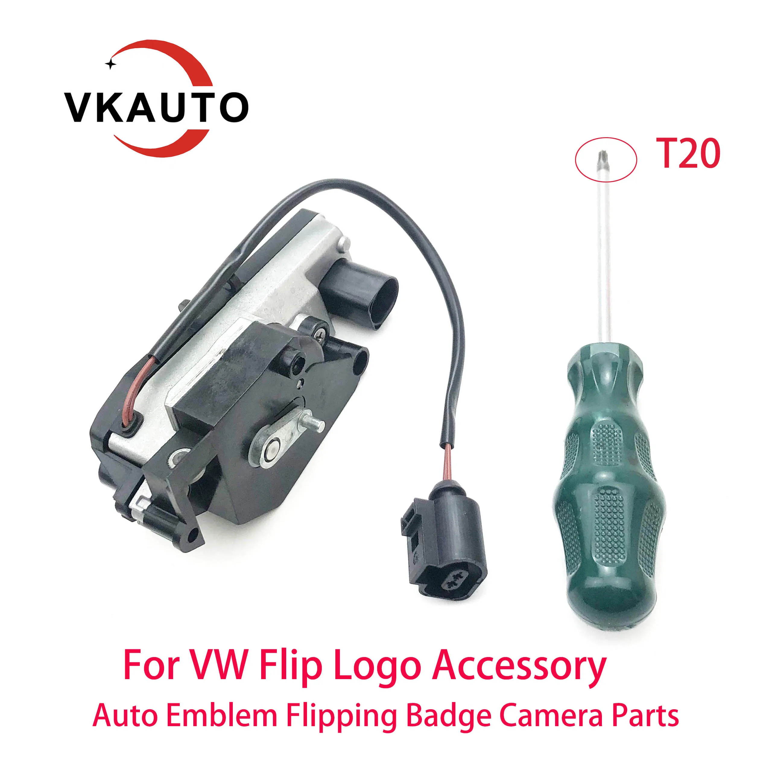 VKAUTO Auto Abzeichen Emblem Flip Backup Kamera Motor Für VW Volkswagen Golf 6 7 Käfer Magotan EOS T-ROC Passat B8 Polo CC Image