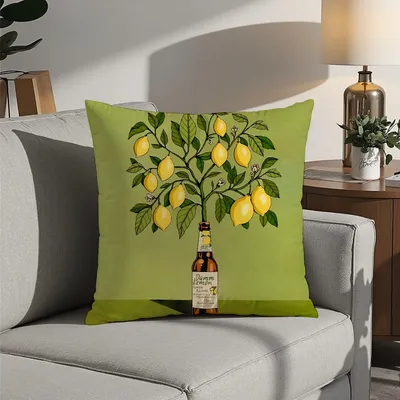 Zitronenbaum Bier Orangensaft Chili Kissenbezug Plüschstoff Weicher Kissenbezug Doppelseitiger Druck Image
