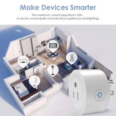 Smart Wifi Plug US Standard Wireless Outlet 10A Remote Control Smart Home Appliances Work With Alexa Google Home Tuya
