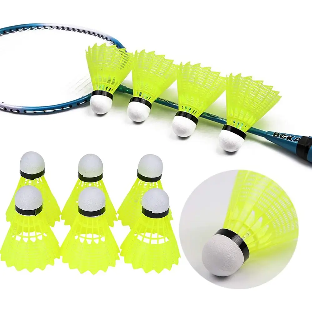 3/6pcs langlebige Feder bälle gelbe Nylon Feder bälle Badminton Feder bälle Indoor Outdoor Sport Badminton Trainings bälle Image