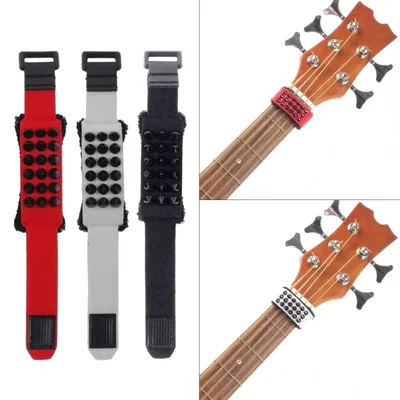 Punk Stil Gitarre Bund Saiten Mute Muter Dämpfer Gitarre Fret Muter Einstellbare Bass Mute Schalldämpfer für 6/7 String Gitarre