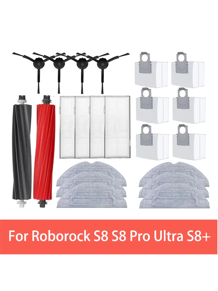 Für Roborock S8 S8 Pro Ultra S8+ Roboter Staubsauger Ersatzteile Hauptseitenbürsten Mopptücher HEPA-Filter Staubbeutel Zubehör Image