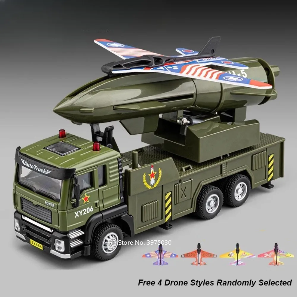 1/32 unbemannter Start Militär Spielzeug auto Modell Legierung Druckguss mit Pull-Back-Sound Licht Liter Drop Fahrzeug modelle für Kinder Geschenke Image